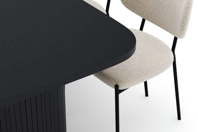 Kopparbo Spisebord 200 cm med 6 Gemmiano Stole - Sort - Møbler - Borde - Spisebordssæt