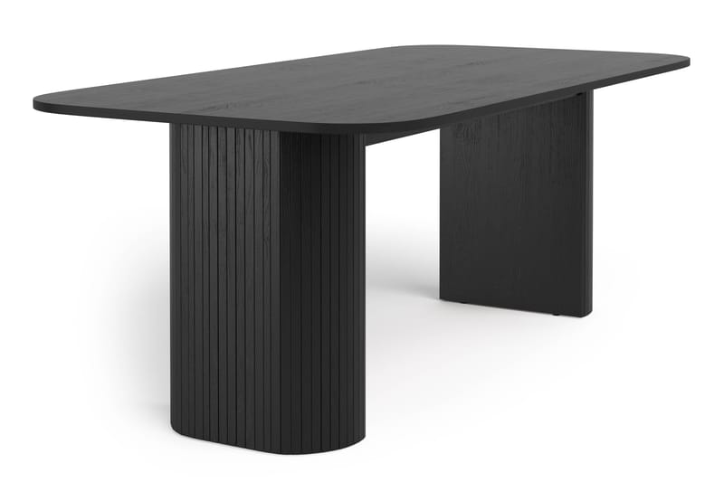 Kopparbo Spisebord 200 cm med 6 Lucy Spisestole - Sort / Greige Bouclé / Metalben Sort - Møbler - Borde - Spisebordssæt