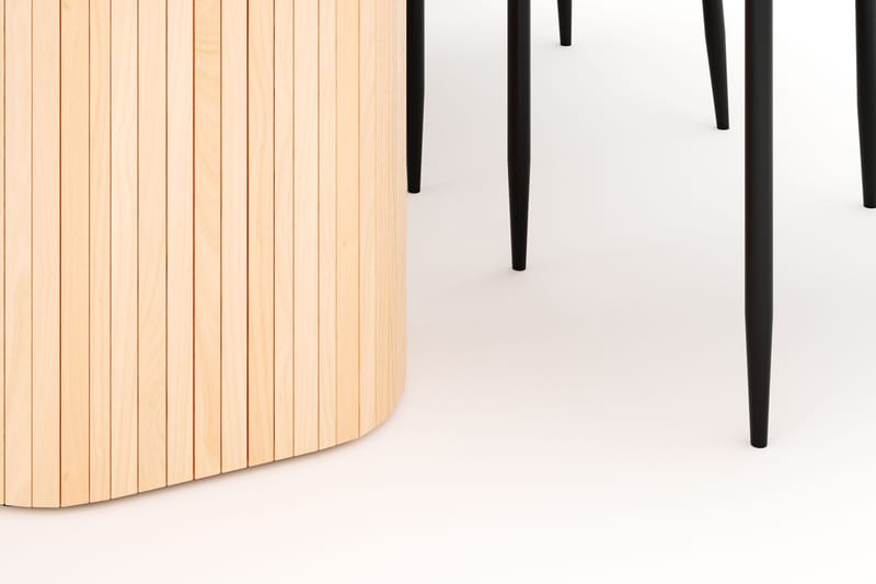 Kopparbo Spisebord 200 cm med 6 Sawako Stole - Natur - Møbler - Borde - Spisebordssæt