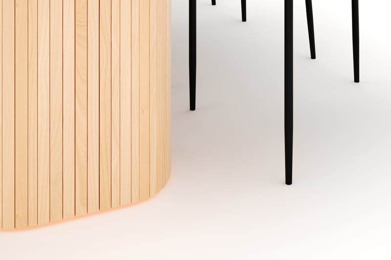 Kopparbo Spisebord 200 cm med 6 Sawako Stole - Natur - Møbler - Borde - Spisebordssæt