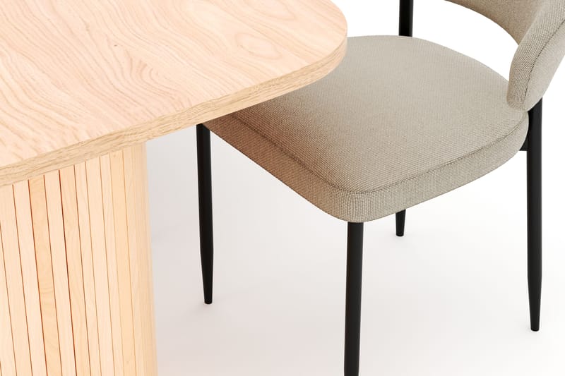Kopparbo Spisebord 200 cm med 6 Sawako Stole - Natur - Møbler - Borde - Spisebordssæt