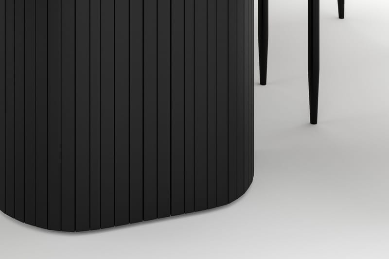 Kopparbo Spisebord 200 cm med 6 Sawako Stole - Sort - Møbler - Borde - Spisebordssæt