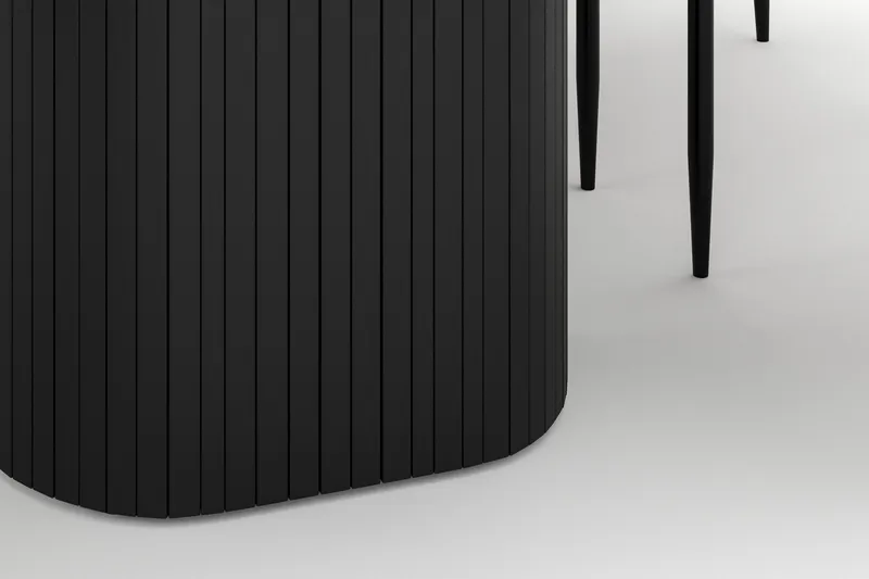 Kopparbo Spisebord 200 cm med 6 Sawako Stole - Sort - Møbler - Borde - Spisebordssæt