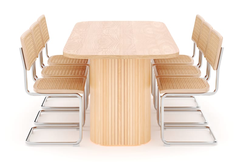 Kopparbo Spisebord 200 cm med 6 stk Build Matstkolar - Natur - Møbler - Borde - Spisebordssæt