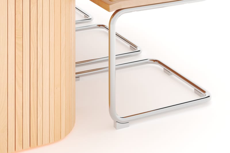 Kopparbo Spisebord 200 cm med 6 stk Build Matstkolar - Natur - Møbler - Borde - Spisebordssæt