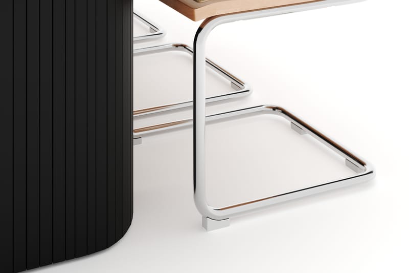 Kopparbo Spisebord 200 cm med 6 stk Build Matstkolar - Sort - Møbler - Borde - Spisebordssæt