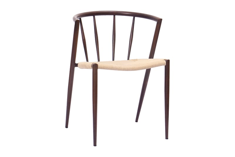 Kopparbo Spisebord 200 cm med 6 Winston Spisestole - Sort / Beige / Metalben Røget eg - Møbler - Borde - Spisebordssæt