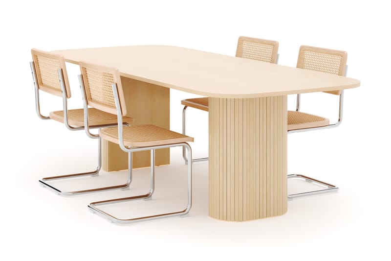 Kopparbo Spisebord 240 cm med 4 stk Build Matstkolar - Hvid - Møbler - Borde - Spisebordssæt