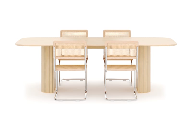 Kopparbo Spisebord 240 cm med 4 stk Build Matstkolar - Hvid - Møbler - Borde - Spisebordssæt