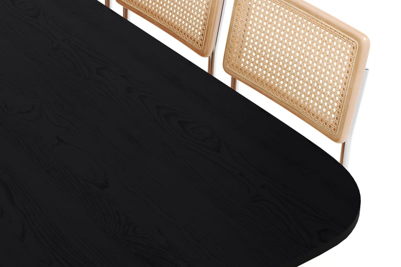 Kopparbo Spisebord 240 cm med 6 stk Build Matstkolar - Sort - Møbler - Borde - Spisebordssæt