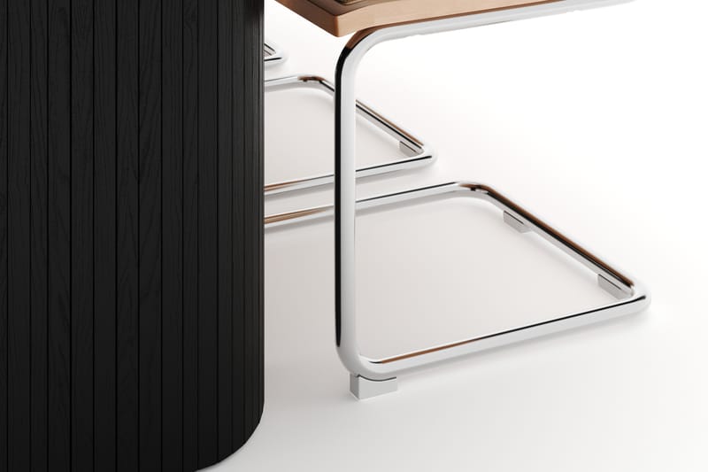 Kopparbo Spisebord 240 cm med 6 stk Build Matstkolar - Sort - Møbler - Borde - Spisebordssæt