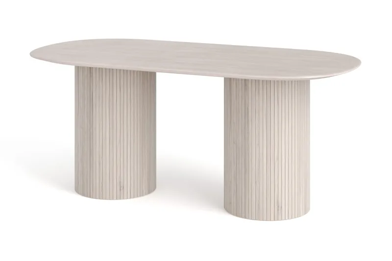 Kopparbo spisebord ovalt 180x90 cm finer, Hvidbejdset eg