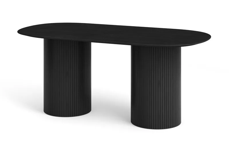 Kopparbo spisebord ovalt 180x90 cm finer, Sortbejdset eg