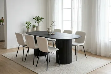 Kopparbo spisebord ovalt 180x90 cm finer - Sortbejdset eg - Møbler - Borde - Spisebord og køkkenbord