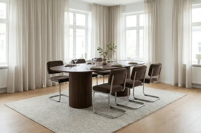 Kopparbo spisebord ovalt 180x90 cm finer - Valnød - Møbler - Borde - Spisebord og køkkenbord