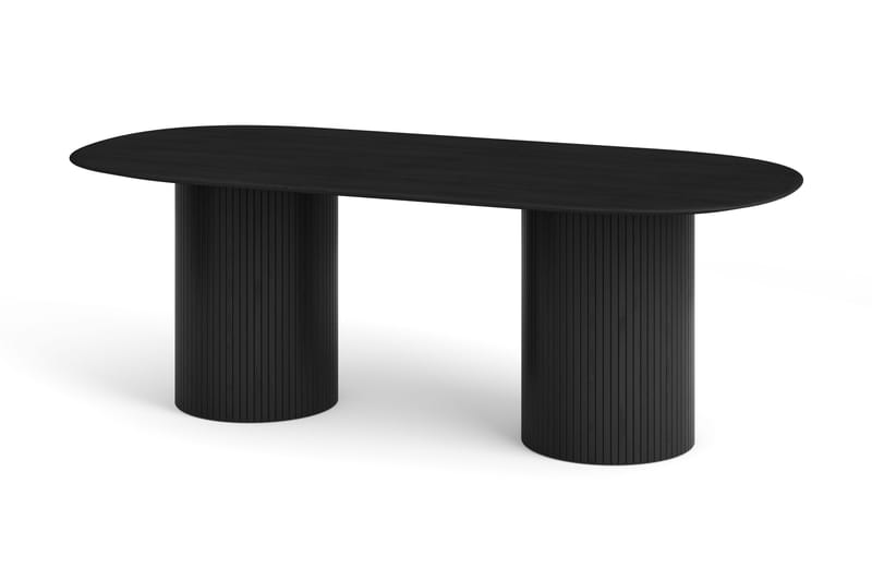 Kopparbo spisebord ovalt 220x100 cm finer, Sortbejdset eg