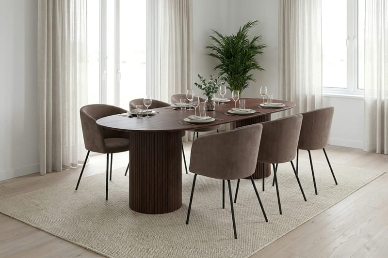 Kopparbo spisebord ovalt 220x100 cm finer - Valnød - Møbler - Borde - Spisebord og køkkenbord
