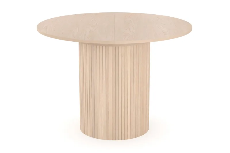 Kopparbo Lys Rundt Spisebord 106 cm Udvideligt med tillægsplade, Hvidlaseret Eg / Træ