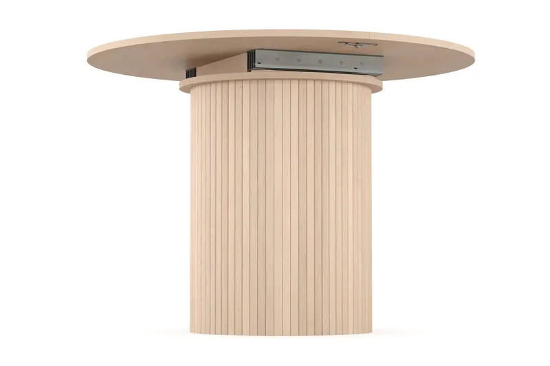 Kopparbo Lys Rundt Spisebord 106 cm Udvideligt med tillægsplade - Hvidlaseret Eg / Træ - Møbler - Borde - Spisebord og køkkenbord