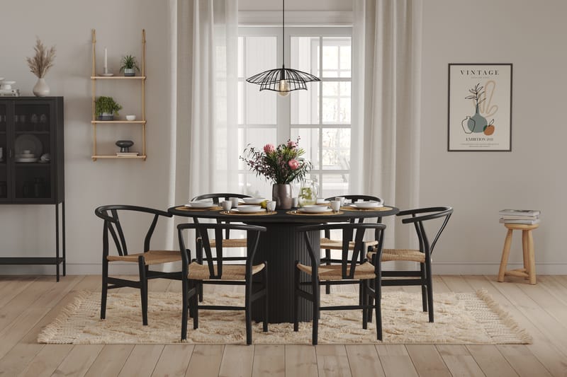 Kopparbo Spisebord Rundt 106-156 cm - Sort Træ - Møbler - Borde - Spisebord og køkkenbord