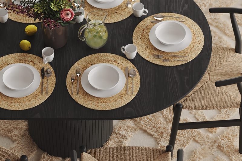 Kopparbo Spisebord Rundt 106-156 cm - Sort Træ - Møbler - Borde - Spisebord og køkkenbord