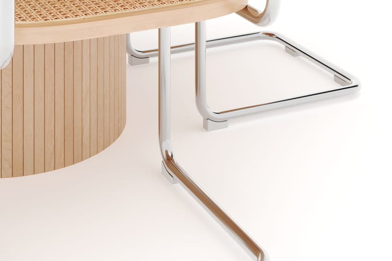 Kopparbo Spisebord Rundt 130 cm med 4 stk Build Matstkolar - Beige - Møbler - Borde - Spisebordssæt