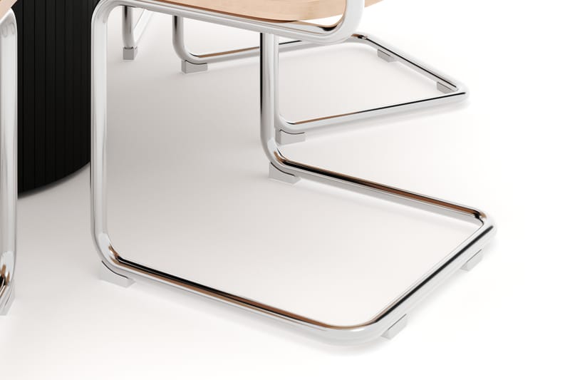 Kopparbo Spisebord Rundt 130 cm med 6 stk Build Matstkolar - Sort - Møbler - Borde - Spisebordssæt