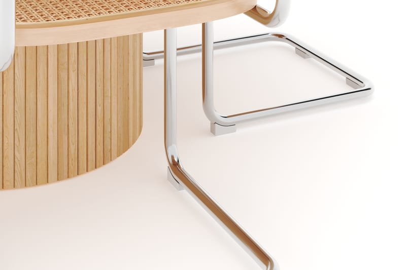 Kopparbo Spisebord Rundt 130 cm Udtrækkeligt med 4 stk Build Matstkolar - Hvid - Møbler - Borde - Spisebordssæt