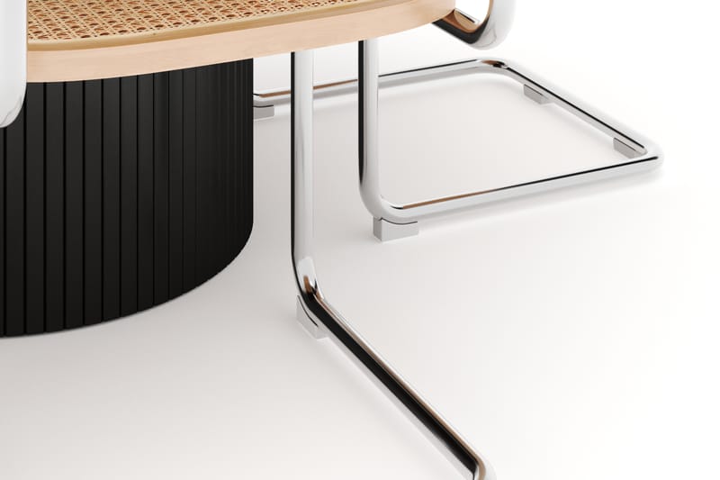Kopparbo Spisebord Rundt 130 cm Udtrækkeligt med 4 stk Build Matstkolar - Sort - Møbler - Borde - Spisebordssæt