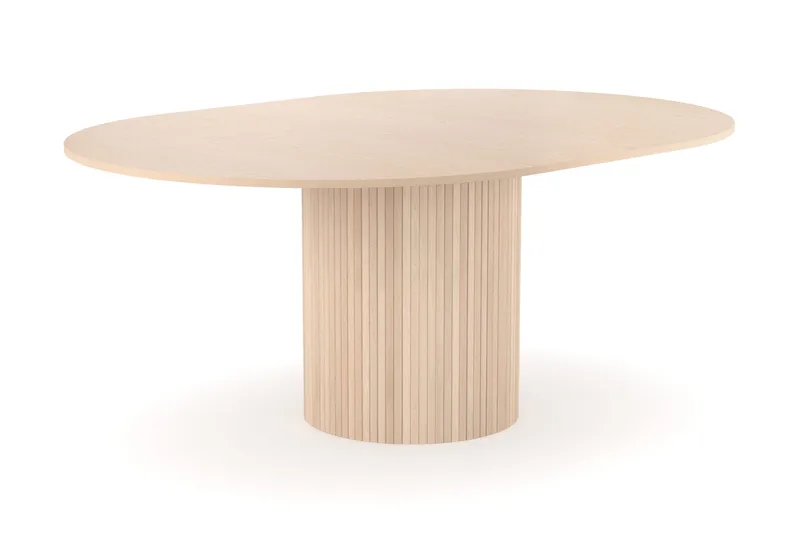 Kopparbo Rundt Spisebord 130 cm Udvideligt med tillægsplade - Hvidlaseret Eg / Lysebeige - Møbler - Borde - Spisebord og køkkenbord