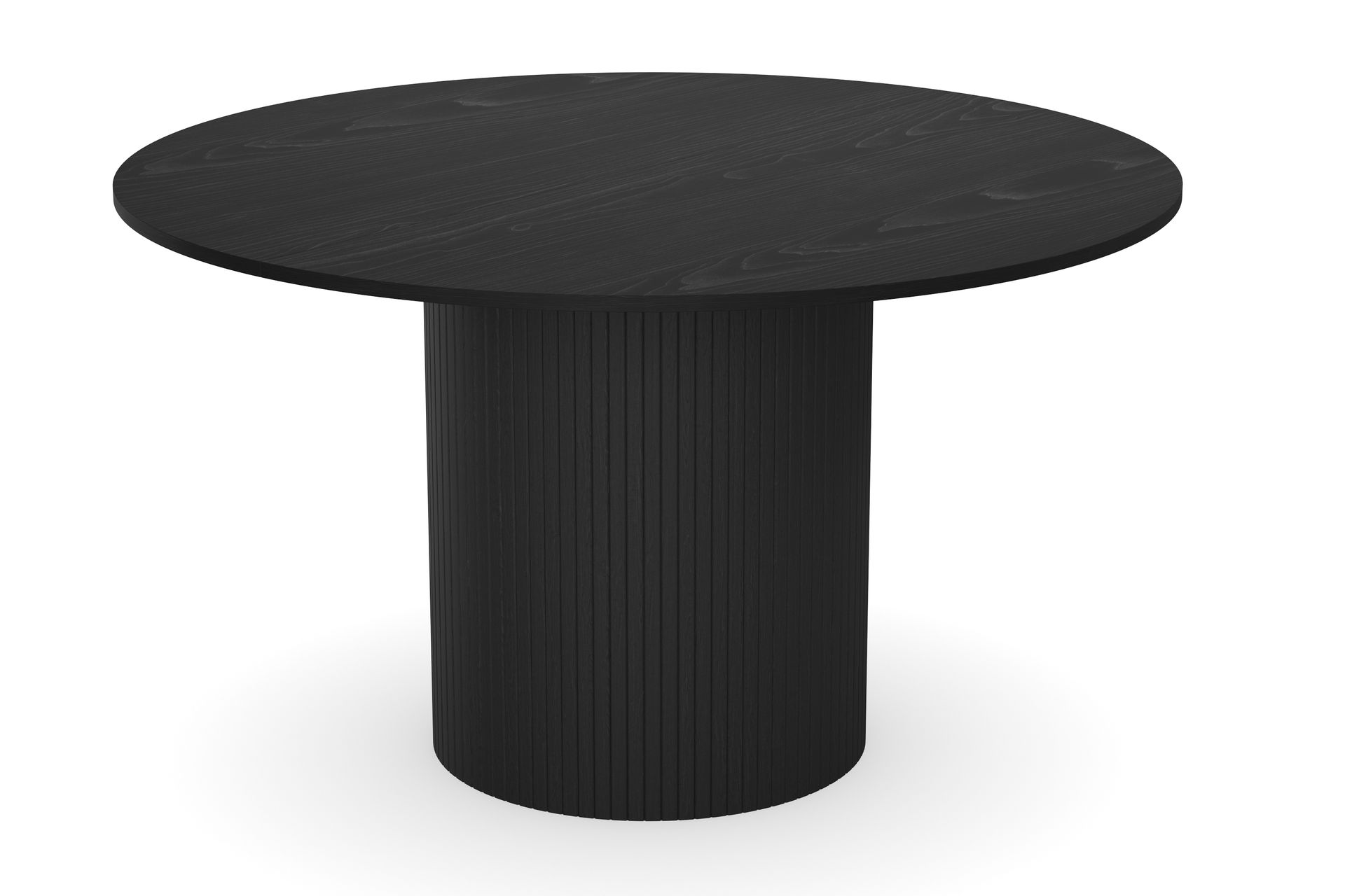 Kopparbo Rundt Spisebord 130 cm Udvideligt med tillægsplade - Sort Træ / Riflet - Møbler - Borde - Spisebord og køkkenbord