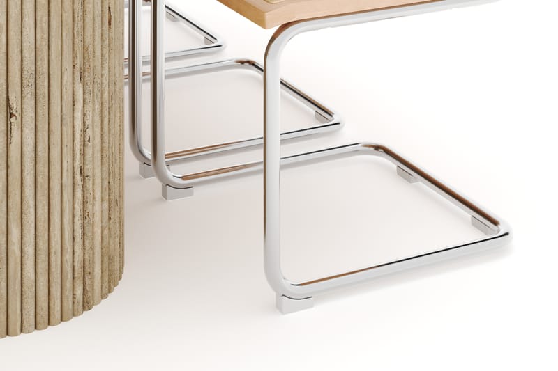 Kopparbo Spisebord Travertin-look med 6 stk Build Matstkolar - Beige - Møbler - Borde - Spisebordssæt