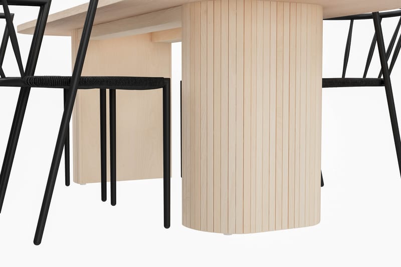 Kopparbo Spisebordssæt 200 cm inkl 4 Winston Stole - Hvid - Spisebordssæt