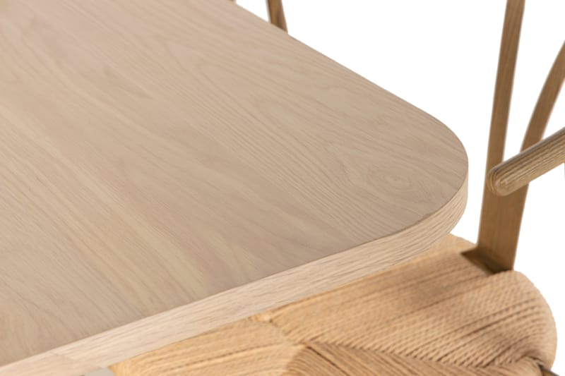 Kopparbo Spisebordssæt 200 cm inkl 6 Elysia Stole - Hvid/Brun - Spisebordssæt