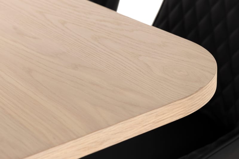 Kopparbo Spisebordssæt 200 cm inkl 6 Hennebyn Stole - Hvid/Sort - Spisebordssæt