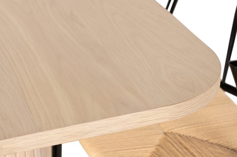 Kopparbo Spisebordssæt 200 cm inkl 6 Winston Stole - Hvid/Sort - Spisebordssæt