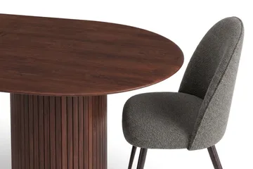 Kopparbo Spisebordssæt 220 cm ovalt med 6 Nibe Plus Spisestole - Valnød - Møbler - Borde - Spisebordssæt