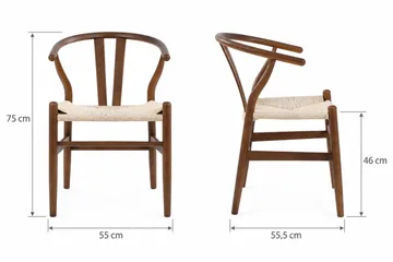 Kopparbo spisebordssæt med rundt bord på 180 cm i valnød og 8 Dastoori-spisebordsstole - Valnød - Møbler - Borde - Spisebordssæt