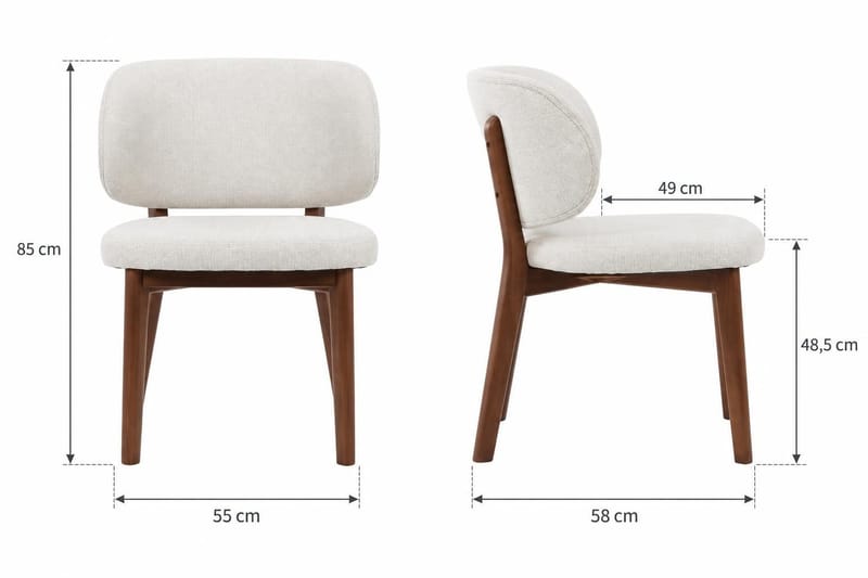 Kopparbo spisebordssæt med rundt bord på 180 cm i valnød og 8 Eira-spisebordsstole - Valnød - Møbler - Borde - Spisebordssæt