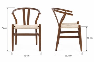 Kopparbo spisebordssæt rundt 110 cm valnød med 4 Dastoori spisestole - Valnød - Møbler - Borde - Spisebordssæt