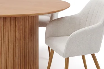 Kopparbo Spisebordssæt rundt 180 cm Eg med 8 Filippa Spisebordsstole - Eg - Møbler - Borde - Spisebordssæt