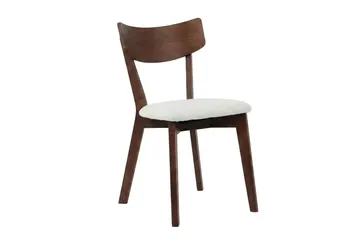 Kopparbo spisegruppe, rund, 180 cm, i valnød med 8 Amelia-spisestole med hynde - Valnød/Beige - Møbler - Borde - Spisebordssæt