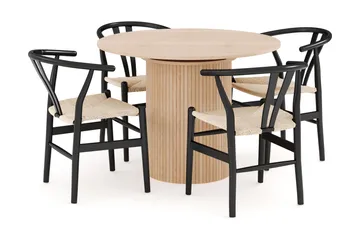 Kopparbo Spisegruppe 106 cm Forlængbar med 4 Dastoori Spisestole