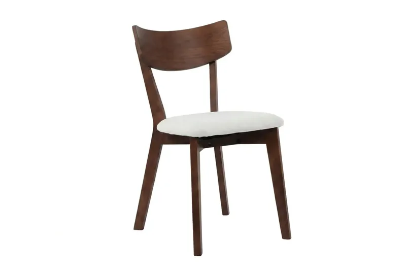Kopparbo spisegruppe 110 cm rund i valnød med 4 Amelia spisebordsstole med hynde - Valnød/Beige - Møbler - Borde - Spisebordssæt