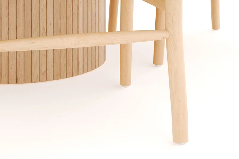 Kopparbo Spisegruppe 130 cm Rund Forlængbar med 4 Dastoori Spisestole - Whitewash - Møbler - Borde - Spisebordssæt