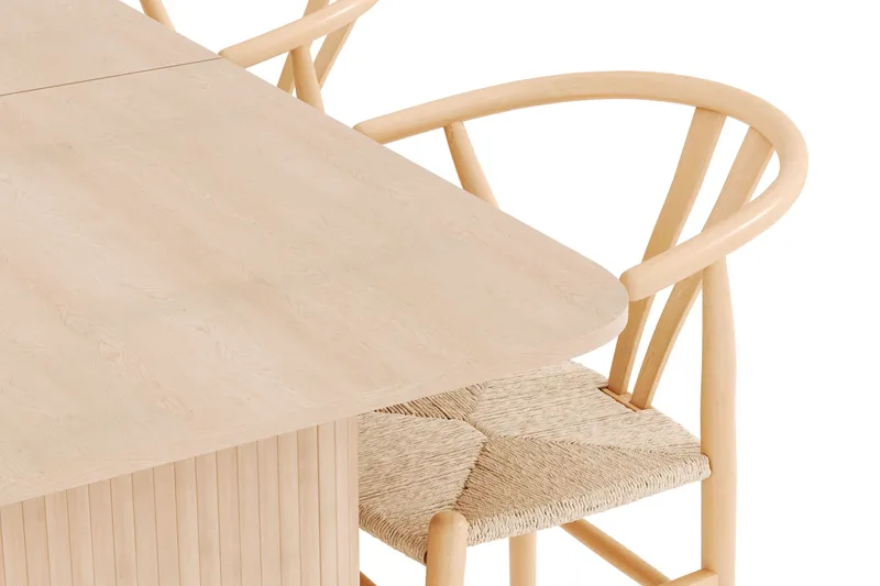 Kopparbo Spisegruppe 180-240 cm Forlængbar med 4 Dastoori Spisestole - Whitewash - Møbler - Borde - Spisebordssæt