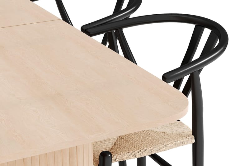 Kopparbo Spisegruppe 180-240 cm Forlængbar med 4 Dastoori Spisestole - Whitewash - Møbler - Borde - Spisebordssæt