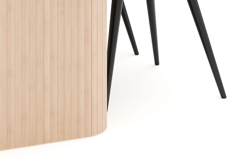 Kopparbo Spisegruppe 180-240 cm Forlængbar med 4 Valeri Fløjlsstole - Whitewash - Møbler - Borde - Spisebordssæt