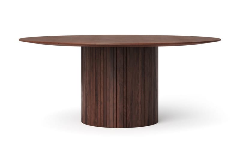 Kopparbo spisegruppe 180 cm rund i valnød med 8 Amelia spisebordsstole med hynde - Valnød/Beige - Møbler - Borde - Spisebordssæt