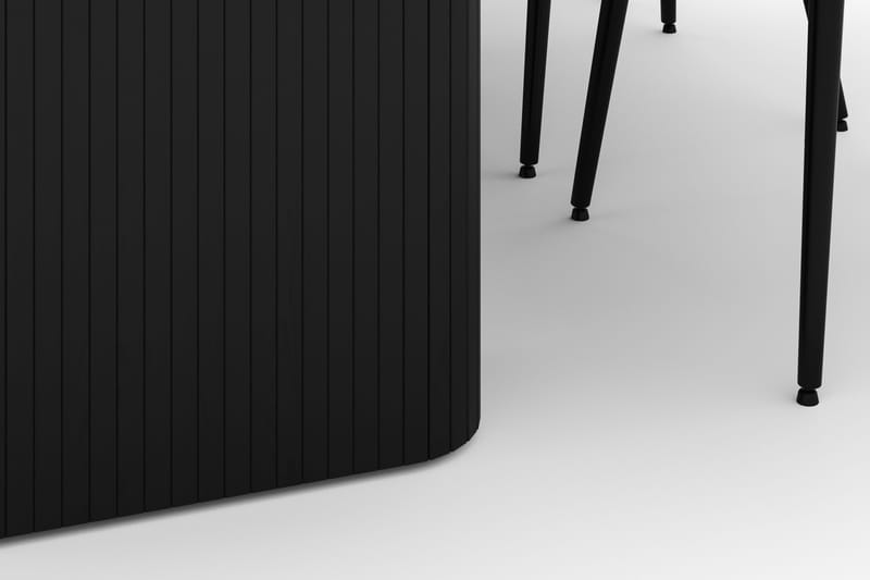 Kopparbo Spisegruppe 200-206cm med 6 Alsarp Spisestole - Sort - Møbler - Borde - Spisebordssæt
